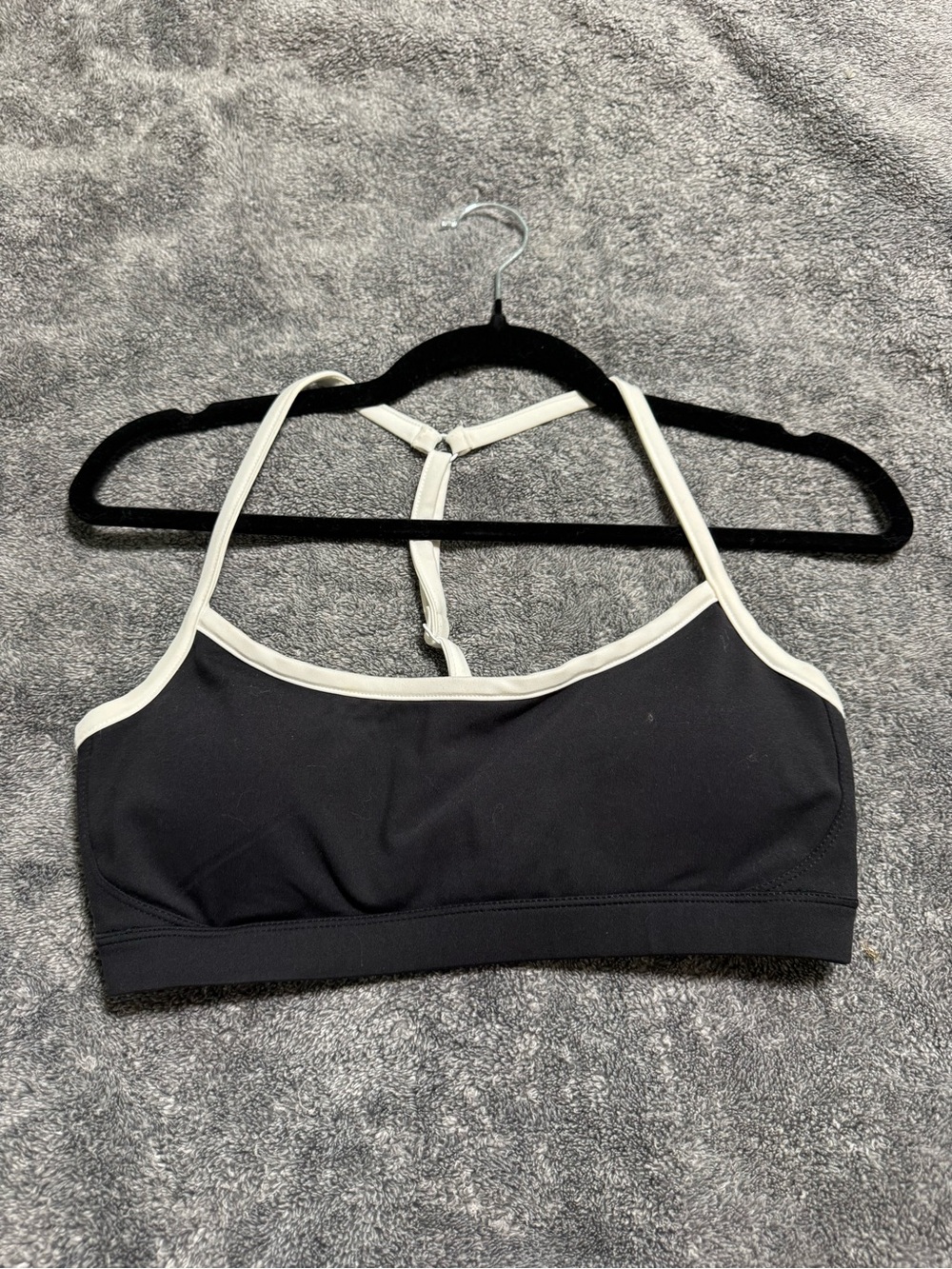 Black and Cream T-Back Bralette — Lightweight Support for Everyday